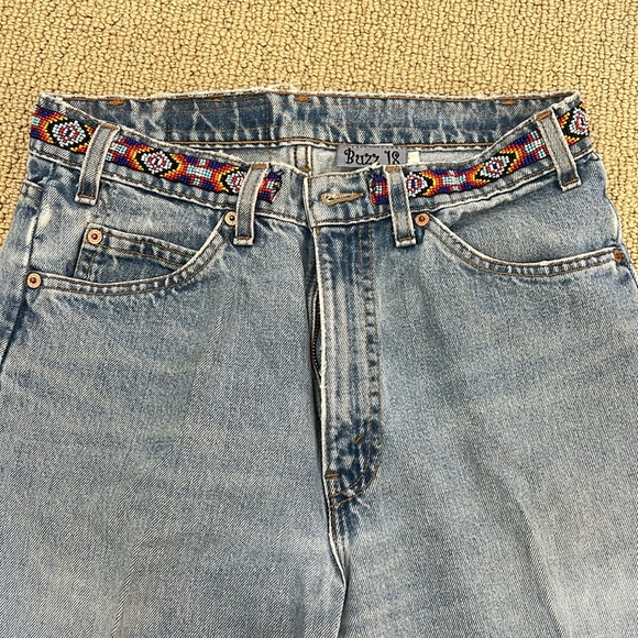 Vintage re-constructed detailed beaded Levi’s. Men’s converted into women’s. - Picture 3 of 15